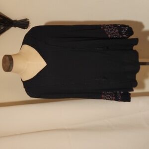 Knox Rose women's peasant blouse L black